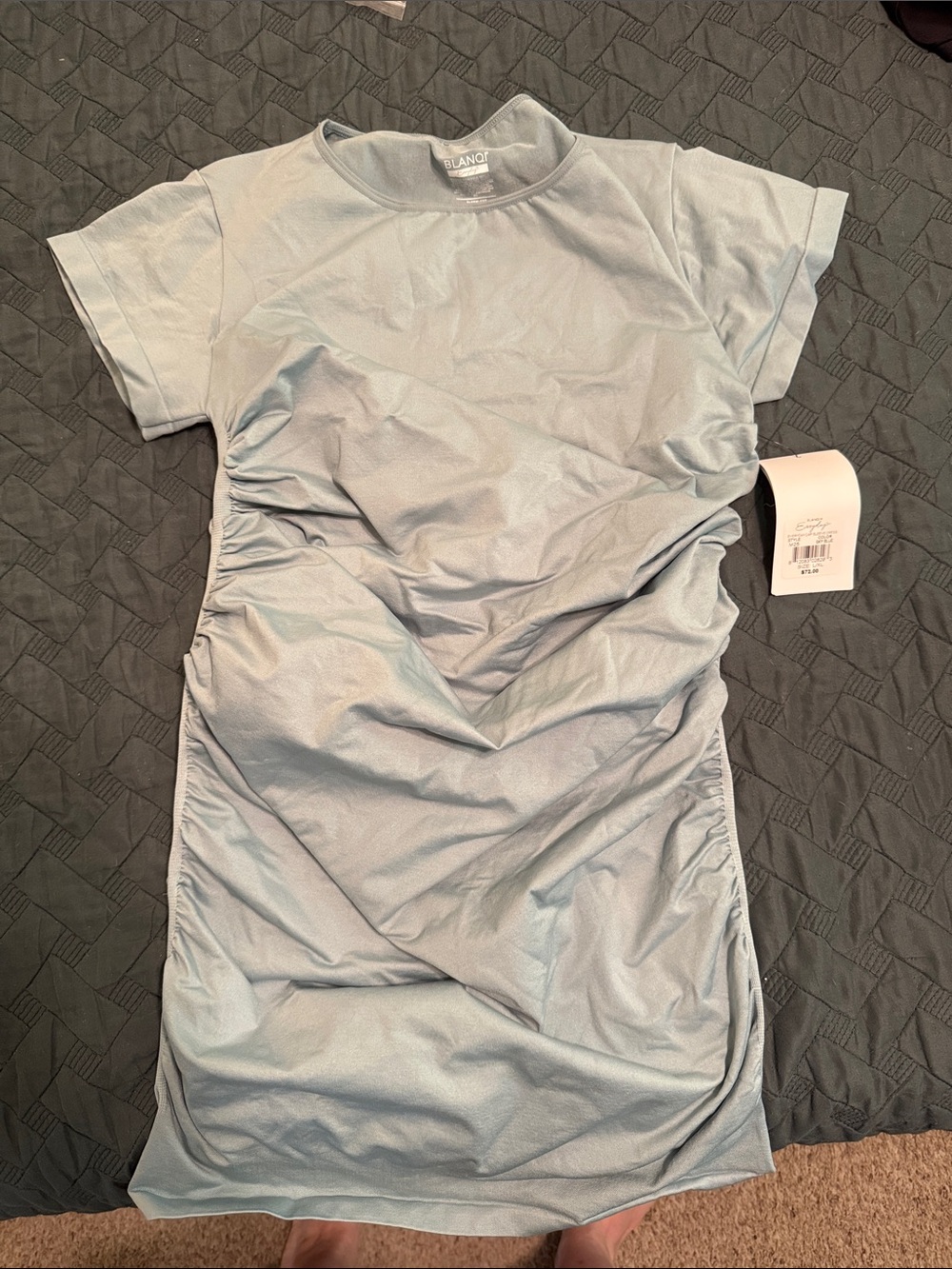 Maternity Blanqi-Light Blue Ruched T-Shirt Dress